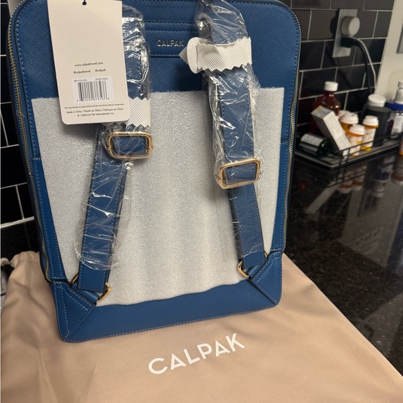 Calpak Blue Kaya Backpack 15in - Picture 2 of 15
